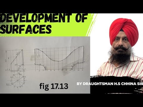 Ch-14 Pb. 14. Development of Surfaces | Cylinder with Section | Engineering Drawing Easy Explain