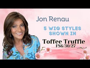 Jon Renau TOFFEE TRUFFLE (FS6/30/27) Shown on 5 WIG STYLES PLUS COLOR COMPARISON