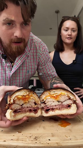 Belfast Bap Breakfast Sandwich: Butter, Bacon, Sausage, Egg