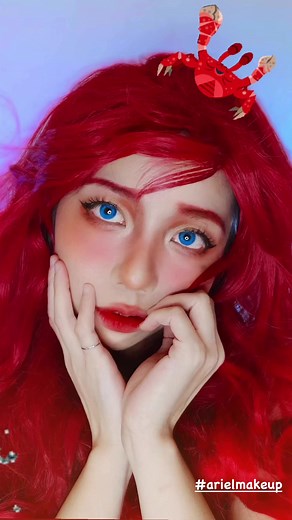 Ariel Inspired Makeup Tutorial with Vibrant Red Hair