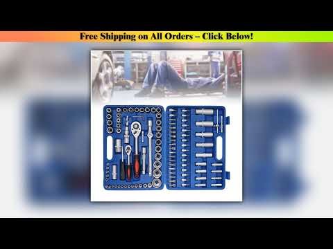 94/108pcs Drive Socket Set Box Ratchet Wrench Set with Sockets Metric Hex Bit Socket Set Mechanic