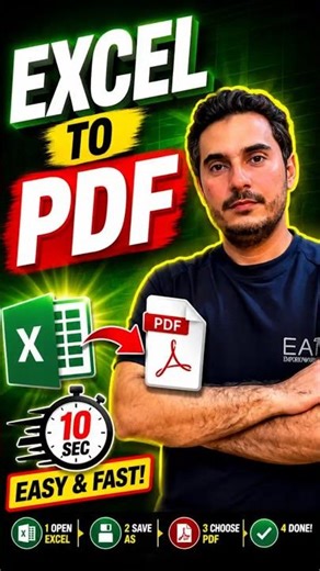 Convert Excel to PDF in 05 Seconds 🔥 | Easy Excel Trick #excel #exceltopdf #techtips #shorts