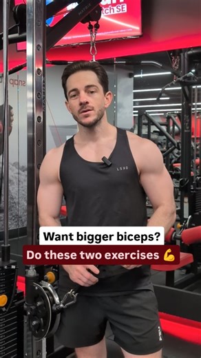 Want bigger biceps? 💪 These are two of my top exercises at the moment for growing biceps: 1️⃣ Bayesian curls These are a great exercise for loading the biceps while in a stretched positon. Placing muscles under tension while stretched is thought to be highly effective at stimulating muscle growth. 2️⃣ Preacher curls These are also great for driving large amounts of tension for growth to the biceps, particularly at the bottom of the lift. Also follow these core principles: ✅ Train biceps 2-3 tim