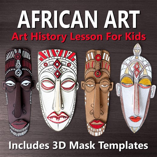 African Art Lesson for Kids, African Masks Art Project, Art History Unit, 3D Mask Templates, Homeschool & Classroom Resource - Etsy