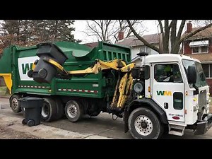 Waste Management Peterbilt 320 EzPack Side Loader Garbage Truck W/ Python Arm