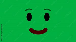 winking face expression. one eye blinking face on green screen. seamless animation of winking eye.