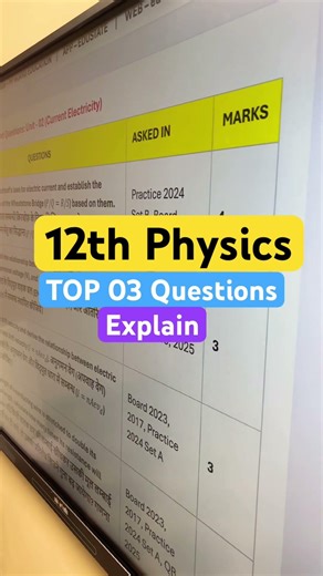 MP BOARD 12th Physics Top 03 Questions With explanation 💥
