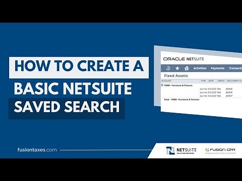 How to create a basic NetSuite Saved Search | Saved Searches Series