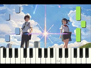 piano tutorial "SPARKLE" from YOUR NAME (君の名は), 2016, Radwimps, with free sheet music (pdf)