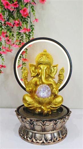 KE STORE | HOME DECOR | Invite peace, prosperity & positive energy into your space with this Golden Lord Ganesha Water Fountain 🌸 The soothing flow of water,... | Instagram