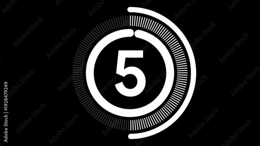 10 second countdown with circle animation, 10 to 0 animation countdown. 4K video