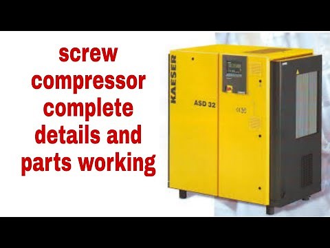 screw compressor working and parts detail in factory installed compressor