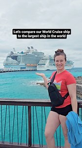 813K views · 2.9K reactions | Just to give you some perspective...  Our first stop on the world cruise was CocoCay, Bahamas. The weather started out rough and our excursion was cancelled  But we got these awesome shots of our little home next to the largest cruise ship in the world 珞 #drjennytravels #serenadeoftheseas #wonderoftheseas #royalcaribbean #uwc #ultimateworldcruise | Dr. Jenny Travels | Facebook