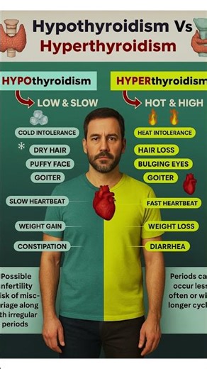 "Hypothyroidism vs Hyperthyroidism😱😨 #biel