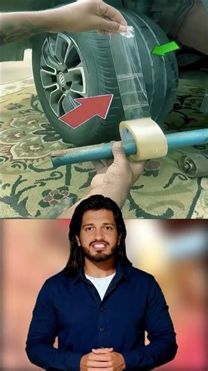 He Fixed a Tire Puncture Using ONLY Tape 😳