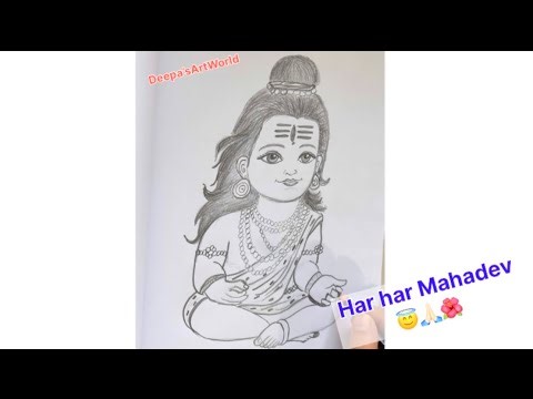 Cute Lord Shiva Drawing ✏️🌸 | Easy & Beautiful Pencil Sketch for Beginners 🙏🏻😇🌸 #mahadev #shiva