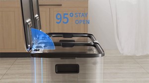 GarveeHome 2 x 8 gal Stainless Steel Double Trash Can with Lid for Kitchen, Large Dual Trash and Recycle Bin Combo, Step-on Kitchen Metal Garbage Cans, PP Inner Buckets, Liner Rim, Silver