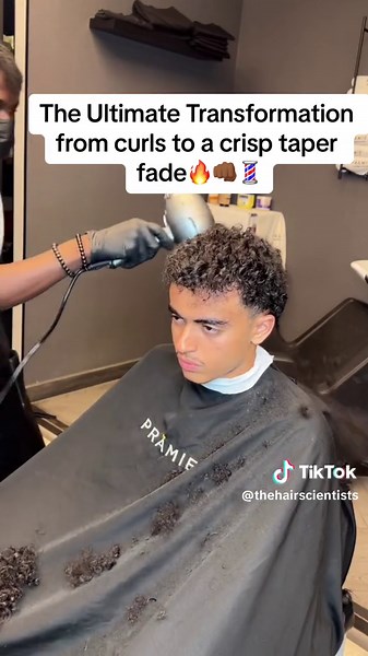 The Ultimate Curl Transformation: Curls to Taper Fade