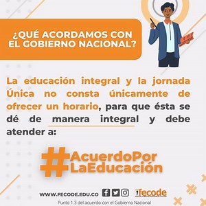 24 reactions | Si queremos que la educación sea integral, se requieren condiciones mínimas: Infraestructura, personal, alimentación, componente pedagógico, servicios públicos y considerar el contexto de cada institución. El #AcuerdoPorLaEducación busca que todos tengamos las mejores condiciones para nuestro desarrollo. | fecode | Facebook