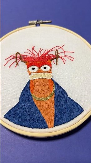 I am not a shrimp… I am a king prawn! #themuppets #pepethekingprawn #handembroidery #meme #muppets