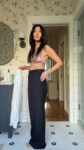I think I may have found my pinstripe suit. It’s @goop G Label and it feels just right. I love how a really good suit becomes a workhorse for me—something I can wear on repeat, dress up, break apart, and always feel pulled together in. Paired here with a tuxedo shirt from naominomi, it all comes together without trying too hard. Tailored, confident, and very me. I love it. I love all of it. | Spark and Pepper