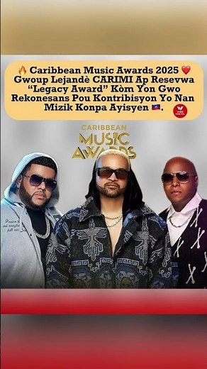 CARIMI “Legacy Award” by Caribbean Music Awards aswè a sou BET 🔥📺🇭🇹👑