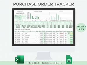 Purchase Order Tracker Spreadsheet | Order Delivery Tracker | Payment Tracker | Excel   Google Sheets - Etsy