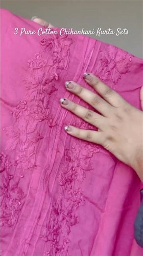 Do you know what these knots are?🧐 Pure Cotton Chikankari Kurta Sets🔥🔥 #kurtaset #chikankari