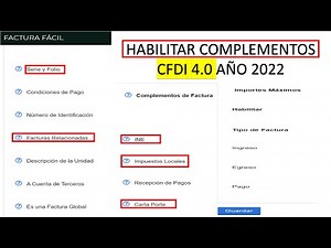 HABILITAR COMPLEMENTOS EN FACTURA 4.0 - FACTURAS RELACIONADAS CFDI 4.0