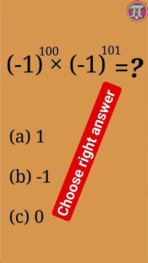 -1^100×(-1)^101 yields #shorts #education #numbers #calculation