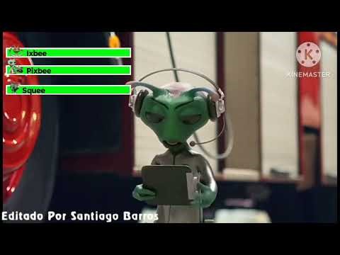 Ixbee Y Pixbee Se Golpean Al Bajar - Alien TV - Con Las Barras de Vida