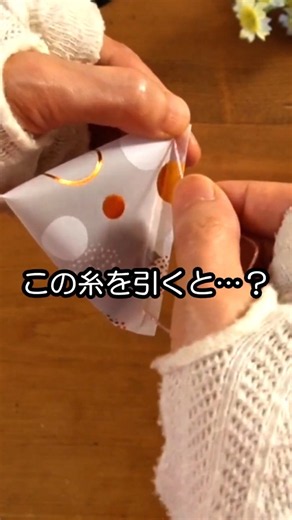 糸で開ける！透ける折り紙で簡単テトララッピング【100均DIY】
