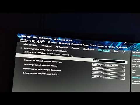 activé démarrage sécurité Asus