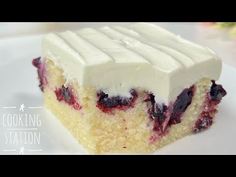 Moist Blueberry LEMON CAKE With Cream Cheese Frosting Recipe! That Melts in Your Mouth