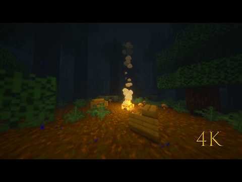 Heavy Rain & Thunderstorm at Night in Minecraft Forest | 2 Hours 4K Sleep Ambience