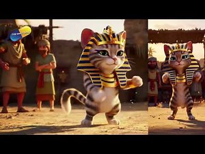 Egyptian Cat King Dancing in the Village 👑🐱 | Realistic Animation