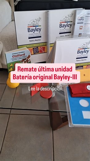 🔥 ¡REMATE FINAL – ÚLTIMA UNIDAD! 🔥 La Bayley-III original (valor normal $2.700.000) hoy está en REMATE por solo $2.200.000. Última oportunidad para adquirir la batería completa a precio irrepetible (no renovaremos el stock) 📦 ¿Qué incluye el kit? Manual de aplicación manual técnico Cuadernillo de anotación (25 unidades) Cuaderno de estímulos Material manipulativo completo Informes para padres (25) 25 perfiles de corrección automatizada 💳 Medios de pago: -Transferencia - Pago con tarjetas de 