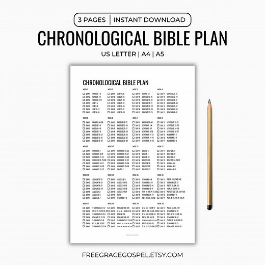 Chronological Bible Plan 2026 | Bible Reading Plan Printable | 1 Year Bible Plan | Read the Bible in a Year | Bible Tracker | A4, A5, Letter - Etsy