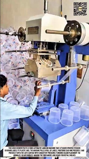 Automatic Plastic Jar Labeling Machine — Fast & Clean Sticker Application!