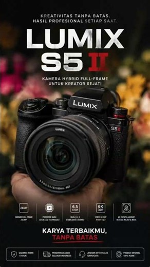 LUMIX S5 II: Bebas Komposisi Video Pascaproduksi Berkat Fitur 6K Open Gate.