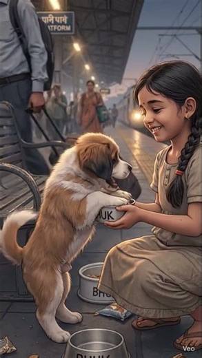 लड़की ने छोटे puppy को बचा लिया 😍 #anime #cartoon
