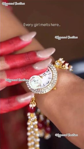 Elegant Red Ruby Diamond Watch ✨❤️ Perfect for a Royal Look