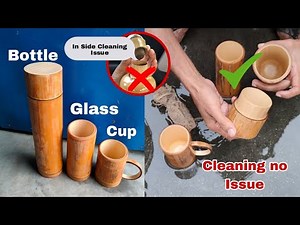 How to make Bamboo Water bottle/Glass/Cups. Easy to clean in side. #bamboo #anjbamboocraft