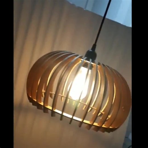 Geometric Wooden Pendant Lamp – Laser Cut Light Shade Template SVG DXF CDR | Modern Hanging Lamp Design for 3mm & 4mm Wood | Digital File - Etsy