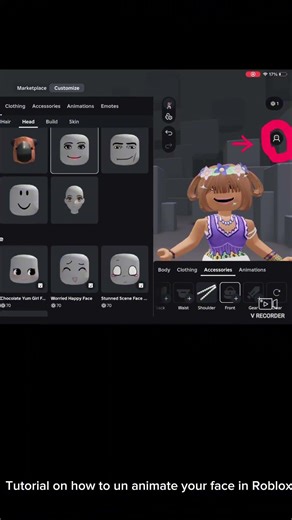 How to in animate your face! #roblox #tutorial