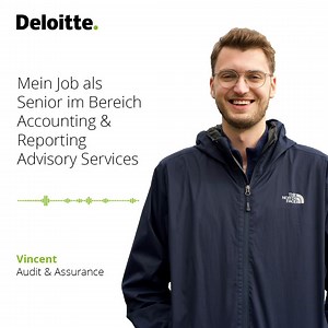 Vincent ist Senior im Bereich Accounting & Reporting Advisory Services bei Deloitte und berichtet dir in 2 Minuten von den drei wichtigen Teilbereichen Complex Accounting, Disruptive Events sowie Reporting. Dabei gewährt er dir tiefere Einblicke in die jeweiligen Aufgabenfelder. Höre jetzt rein & bewirb dich hier: https://deloi.tt/3NagJzW | Deloitte