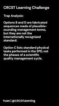 Ch18 Q4: The PDCA Cycle in Sterile Processing Explained 🔄 #CRCST