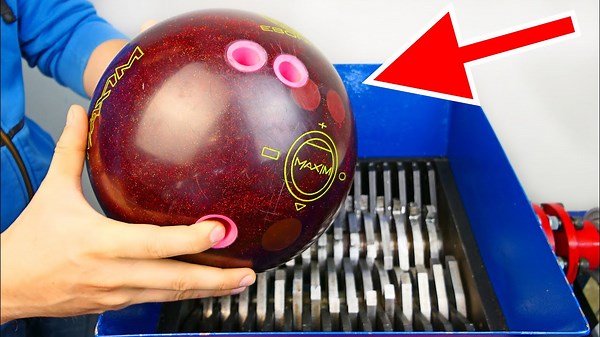 Crushing a Bowling Ball - Shredder vs Hydraulic Press Test