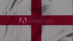 England waving flag in knitting background for the winter season