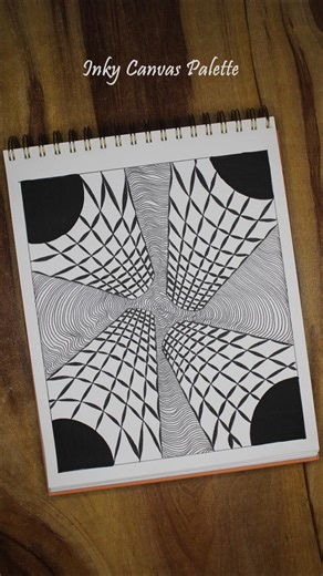 Simple Zentangle Illusion Drawing 🗓️ Day 149 | Inky Canvas Palette